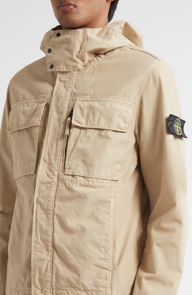 Stone Island Short Cotton Twill Parka, Alternate, color, V009a Desert