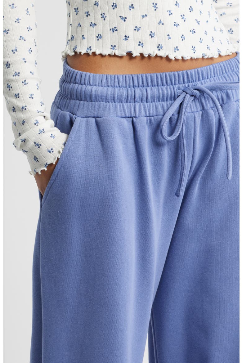 Barrel Leg Fleece Sweatpants, Alternate, color, BLUE FROST