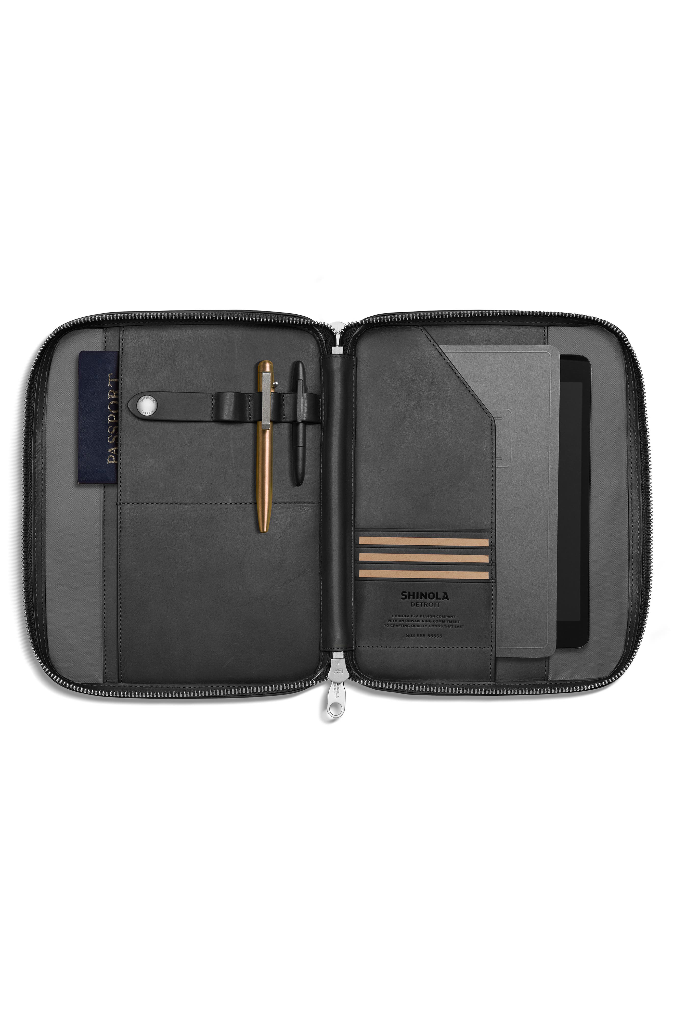 Shinola Leather Tech Portfolio, Alternate, color, 