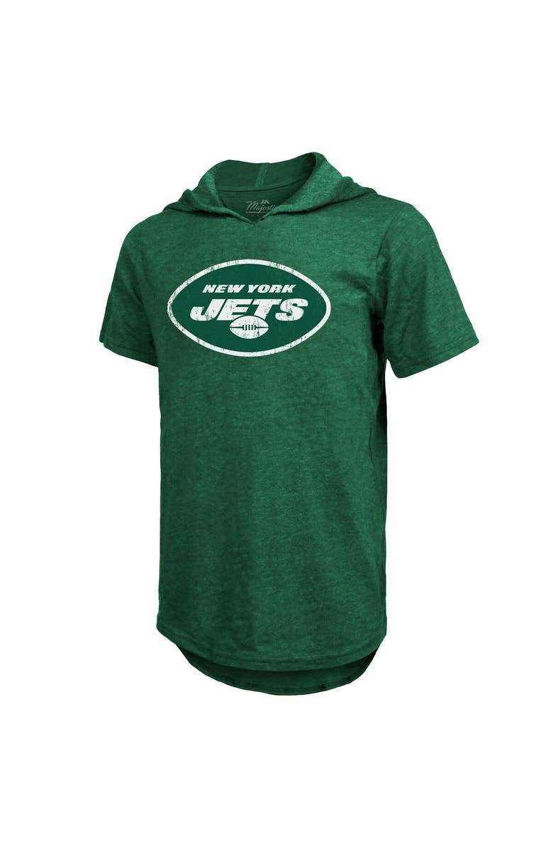 Majestic Threads Men's Majestic Threads Aaron Rodgers Green New York Jets Player Name & Number Tri-Blend Slim Fit Hoodie T-Shirt, Alternate, color, 