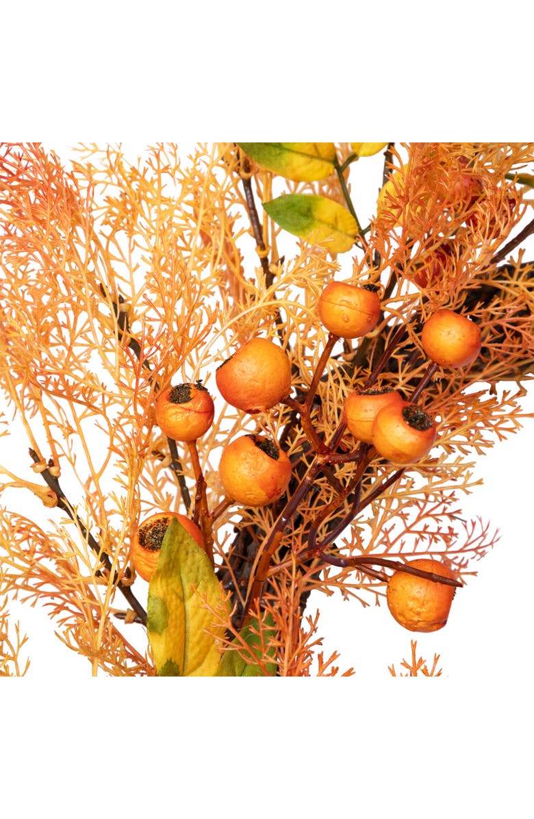 Northlight Berry, Caspia and Two-Toned Autumn Leaves Artificial Fall Harvest Wreath - 24", Alternate, color, Yellow
