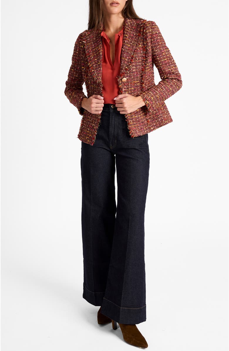 Santorelli Trish Jacket in Luxury Tweed, Alternate, color, Auburn Multi