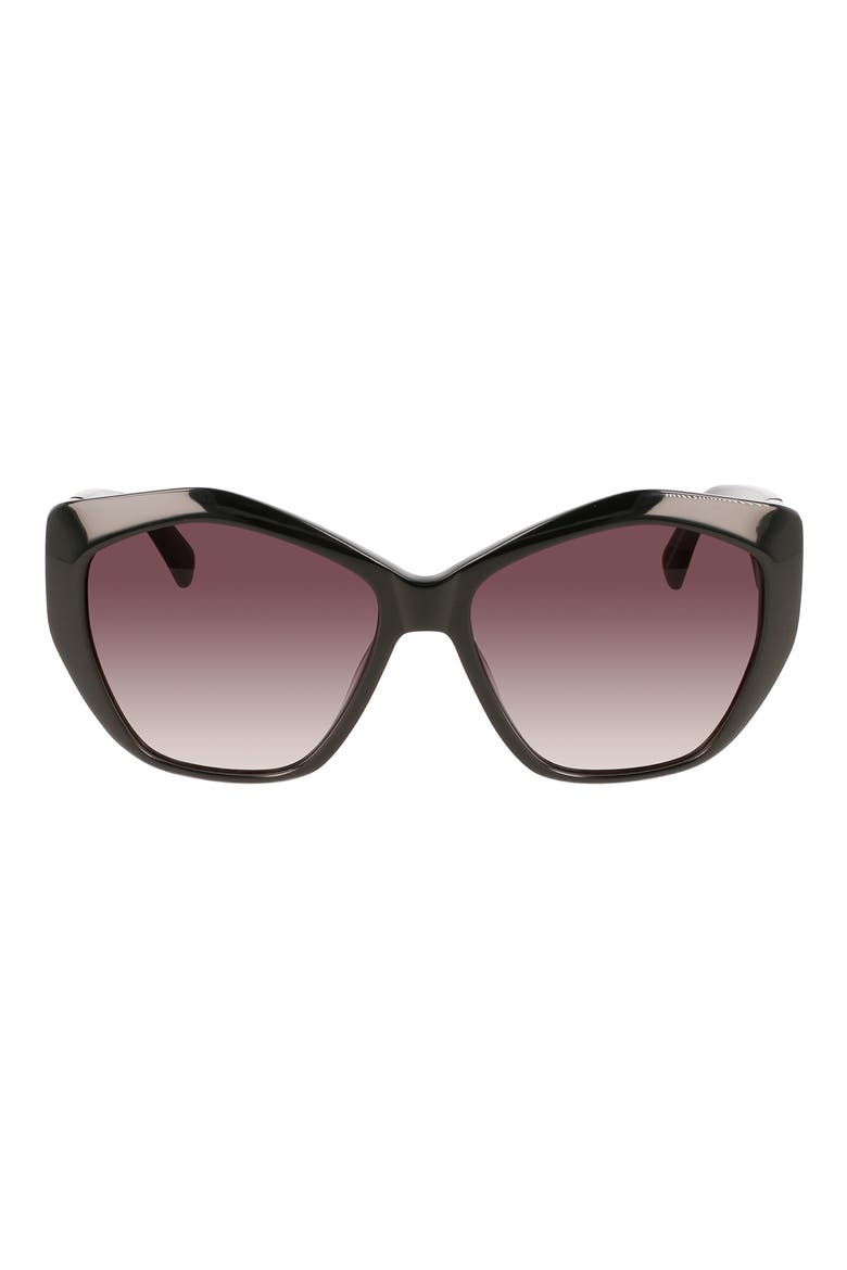 57mm Roseau Tea Cup Sunglasses, Main, color, BLACK