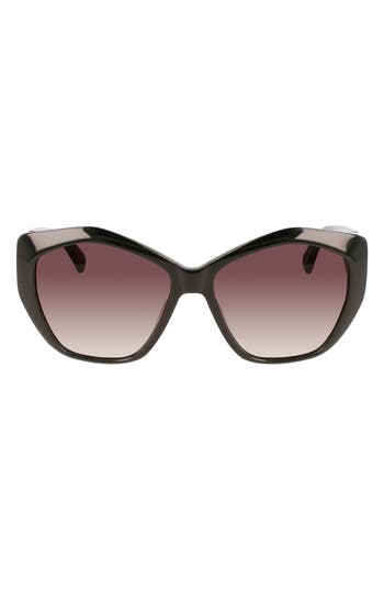 Longchamp 57mm Roseau Tea Cup Sunglasses In Black