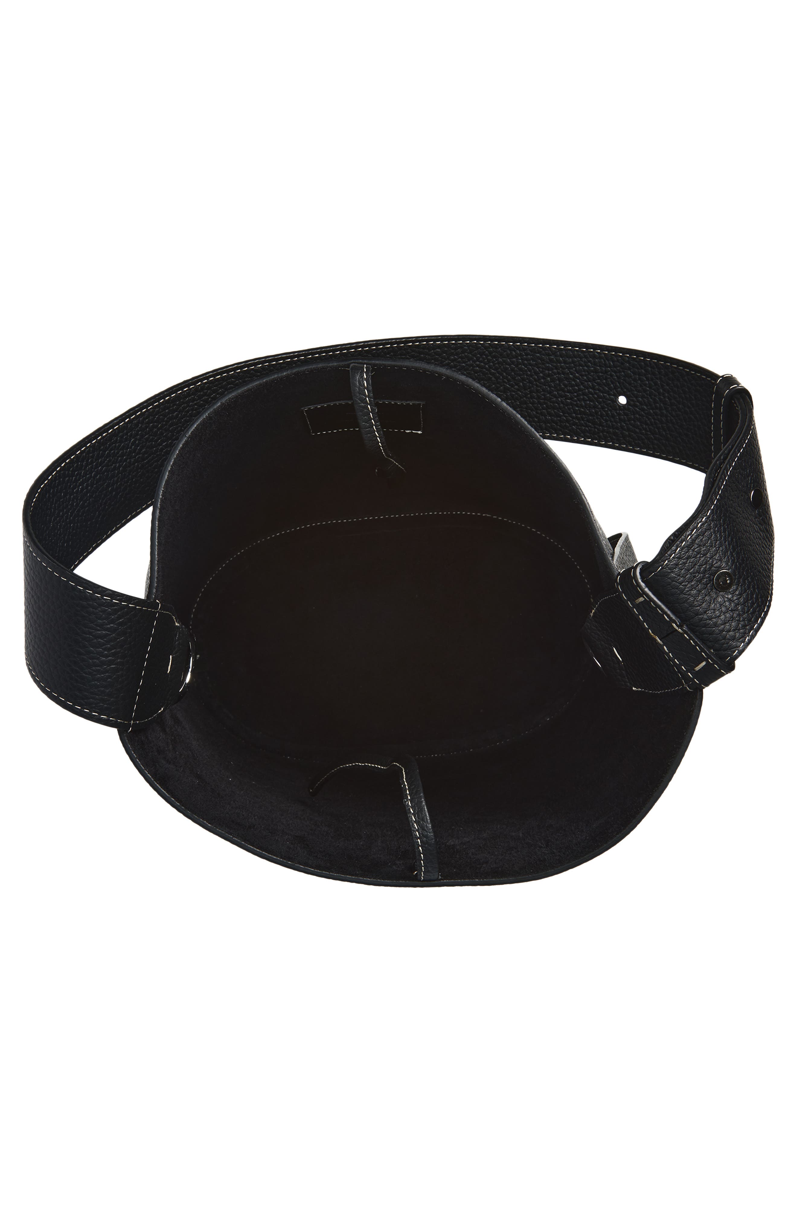 Norma Leather Bucket Tote, Alternate, color, BLACK GROSGRAIN