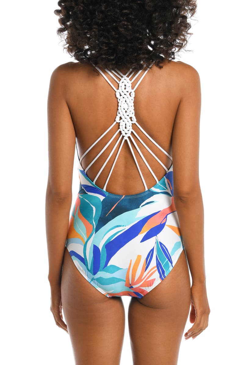 La Blanca Coastal Palms One-Piece Swimsuit, Alternate, color, 