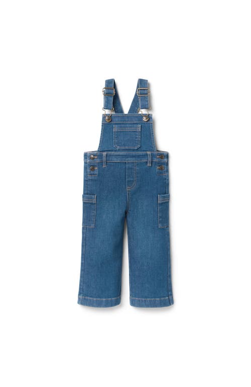Janie And Jack Denim Overall In Medium Wash In Blue