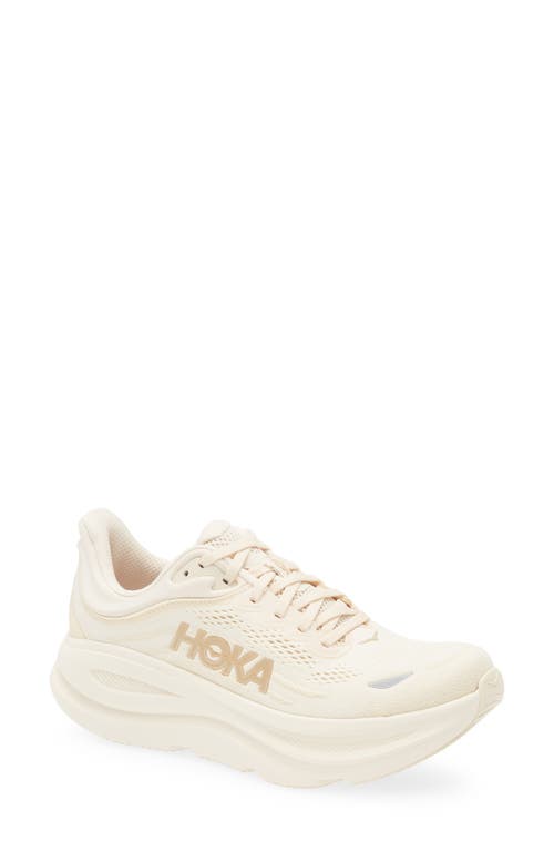 Hoka Bondi 9 Running Shoe In Vanilla/birch