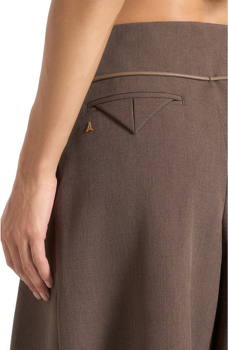 Manière De Voir Flora Box Pleat Wide Leg Belted Trousers, Alternate, color, Brown