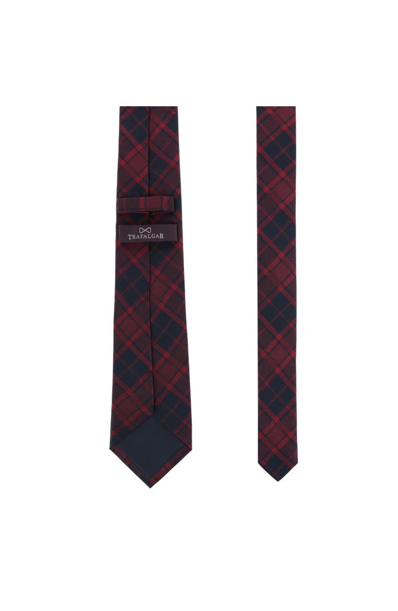 Trafalgar Kincade Red Blackwatch Plaid Silk Necktie, Alternate, color, Red Plaid