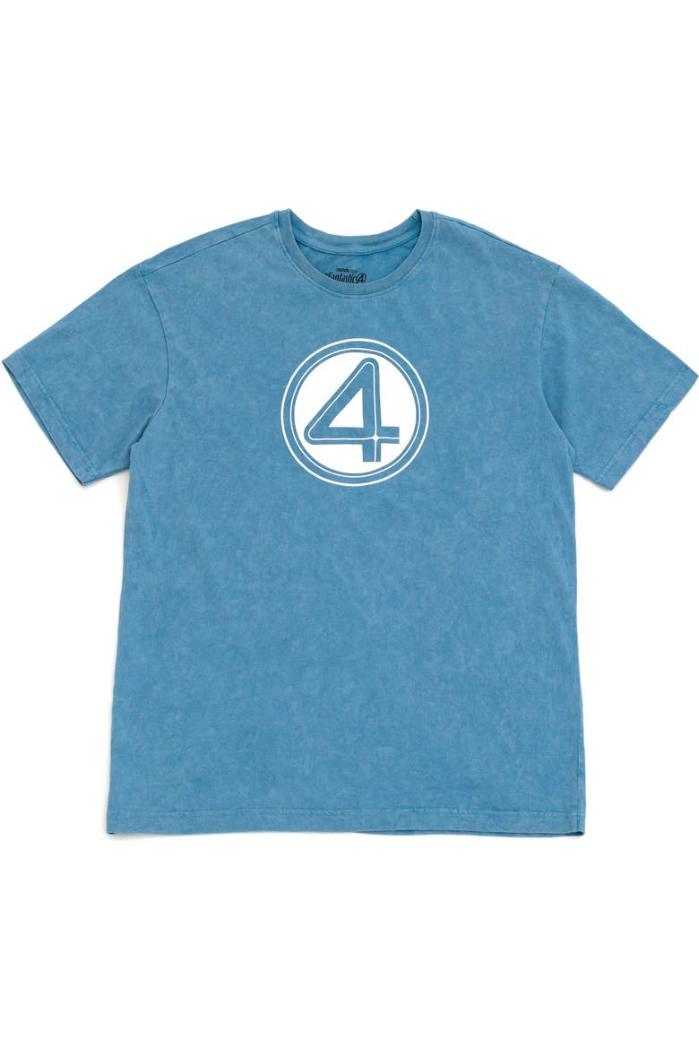 Fantastic Four Cosplay Short Sleeve T-Shirt, Main, color, Mottled Blue F4