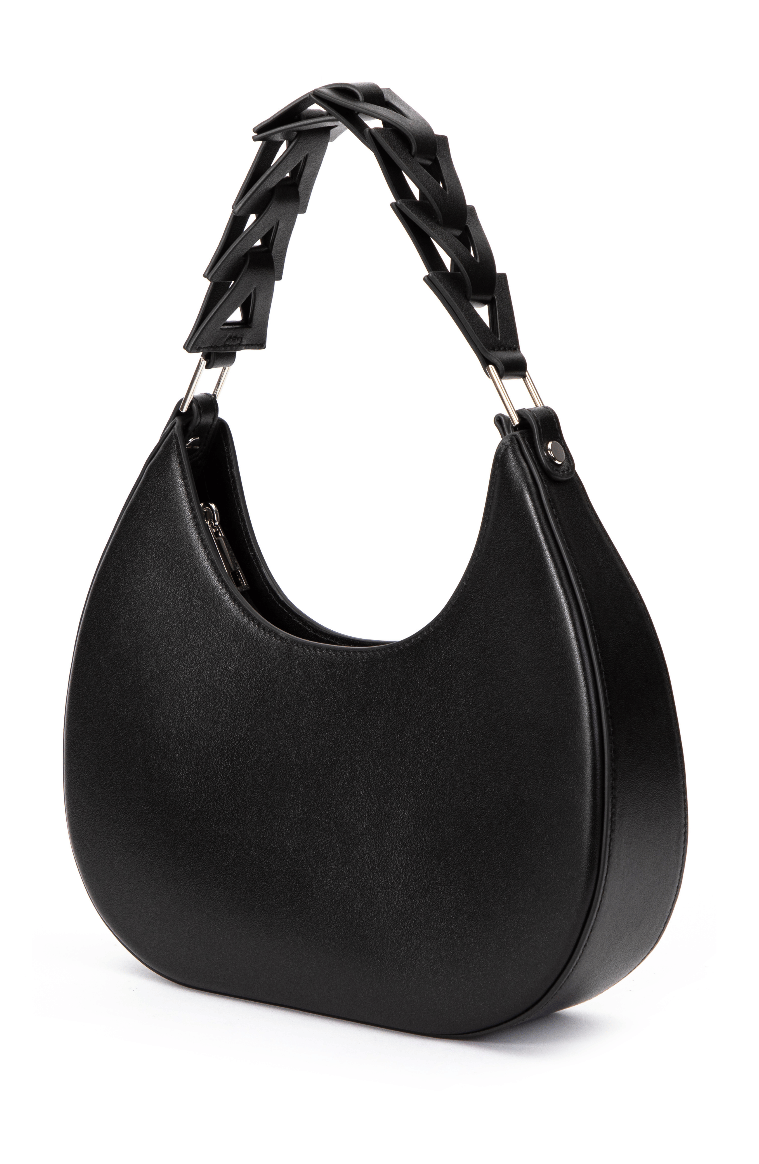 JURGI D Letter Shoulder Bag in Smooth Leather, Main, color, Black