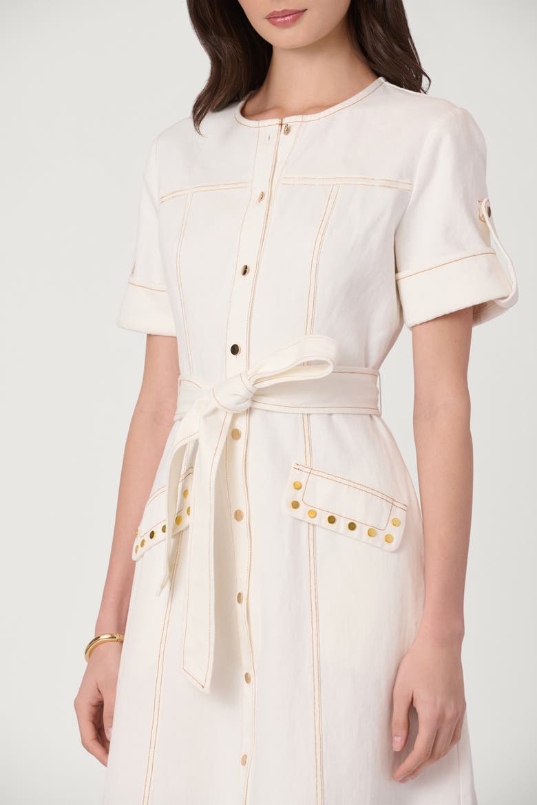 Studded Denim Bethany Dress, Alternate, color, Ivory