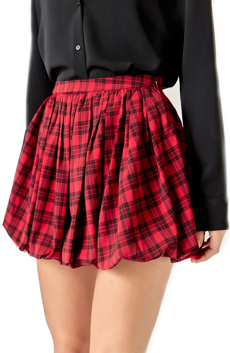 English Factory Bubble Miniskort, Alternate, color, Red/ Black