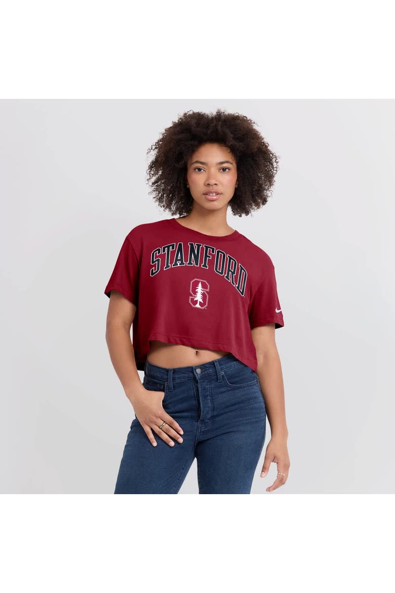 Women's Nike Cardinal Stanford Cardinal Athletic Prep Arch Performance Cropped T-Shirt, Alternate, color, Cardinal