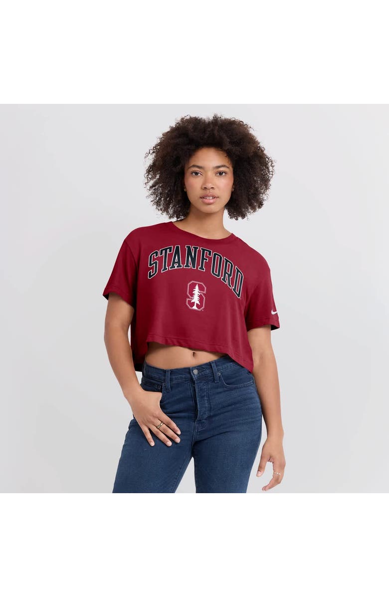 Nike Women's Nike Cardinal Stanford Cardinal Athletic Prep Arch Performance Cropped T-Shirt, Alternate, color, Cardinal