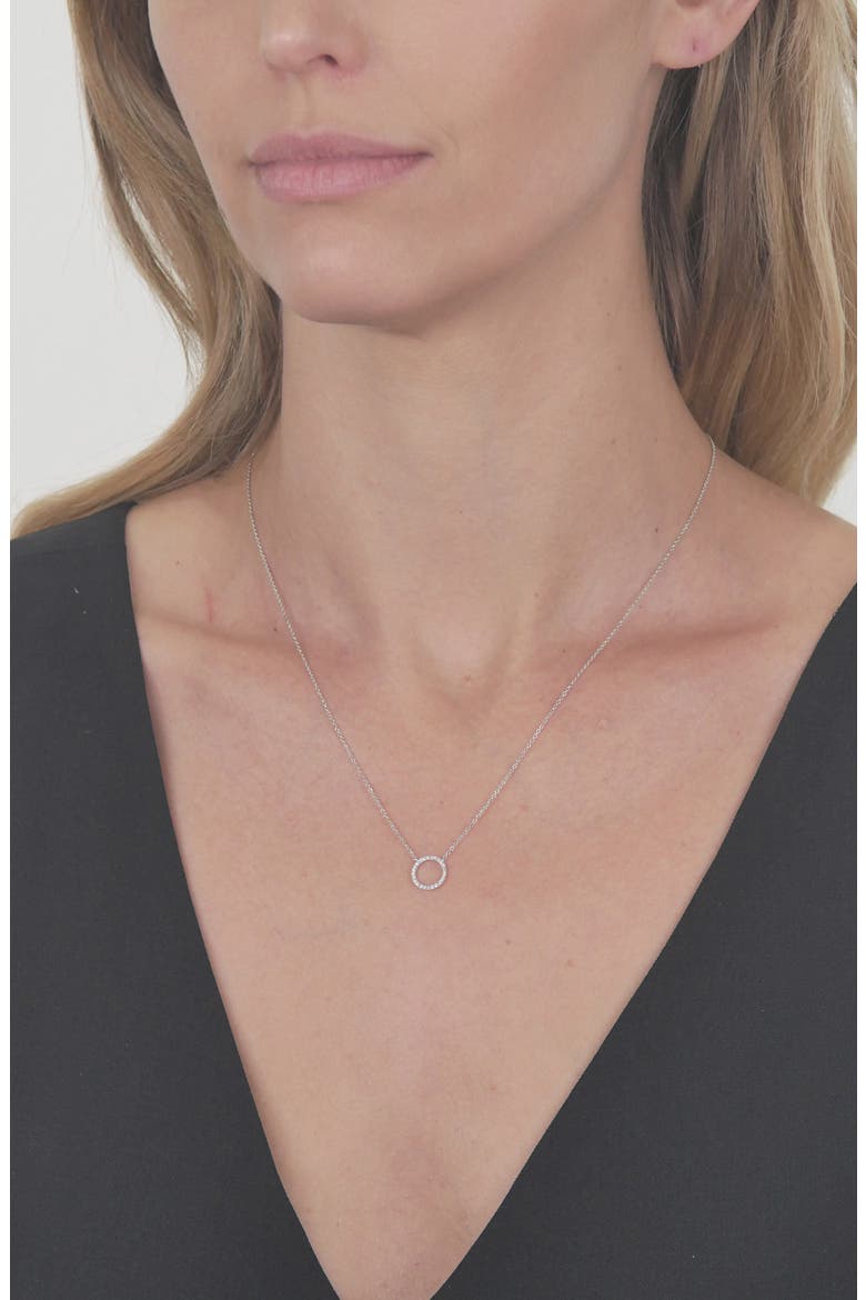 20th Anniversary Pavé Diamond Circle Necklace (Nordstrom Exclusive), Alternate, color, WHITE GOLD/ DIA