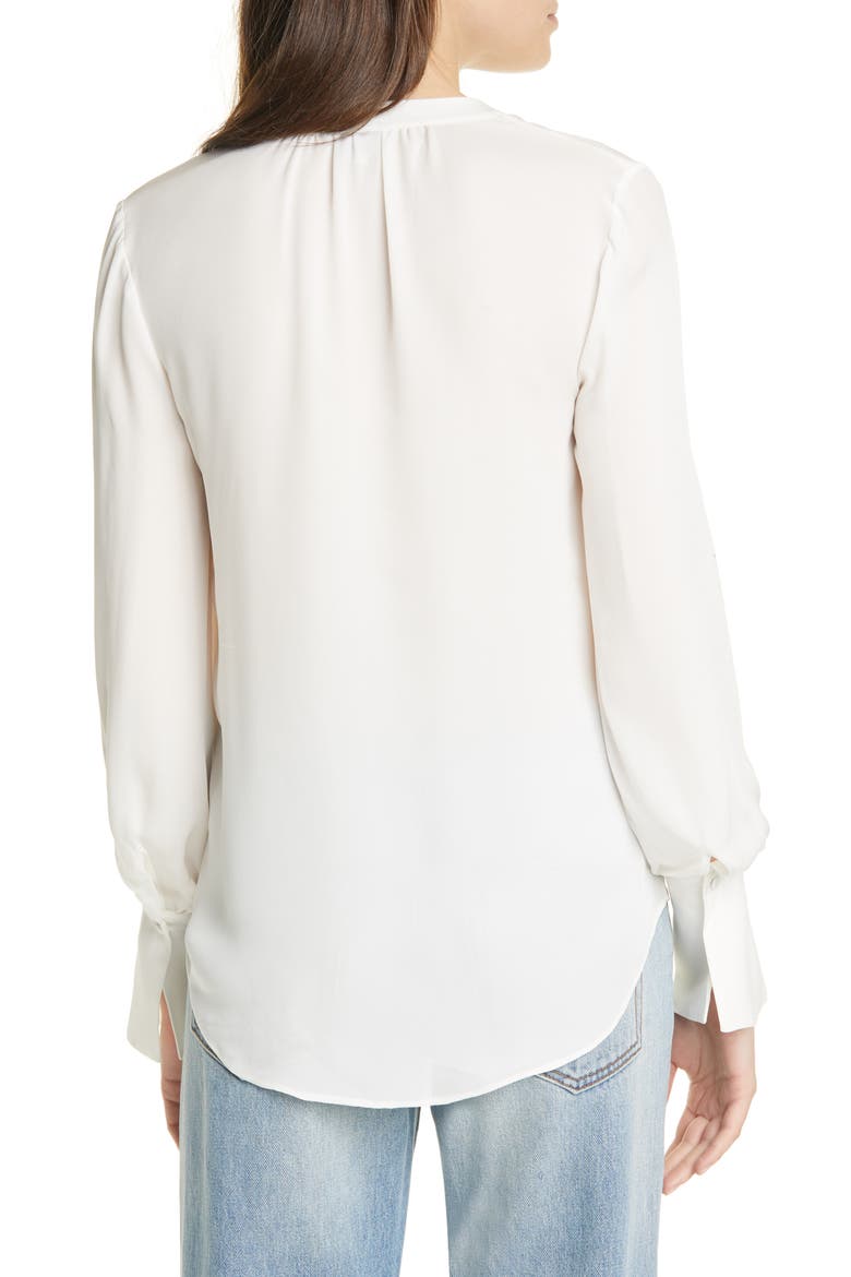 Tariana Silk Blouse, Alternate, color, PORCELAIN