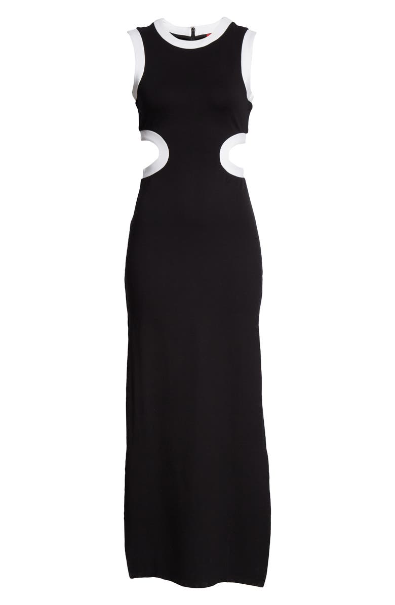 STAUD Dolce Cutout Waist Sleeveless Dress, Alternate, color,