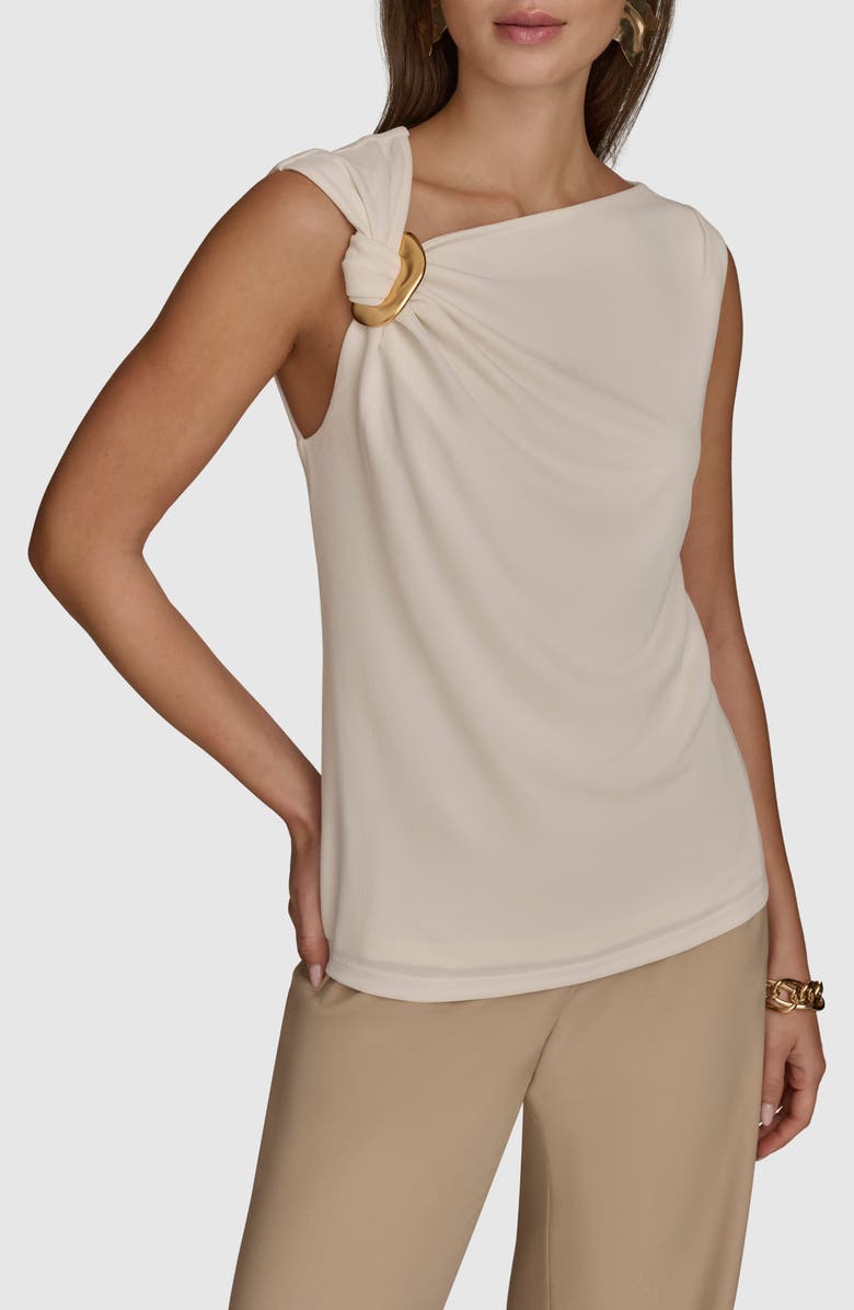 Donna Karan New York Twist Detail Sleeveless Top, Main, color,