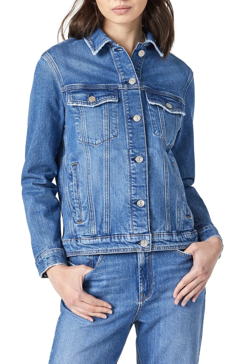 Mavi Jeans Katy Denim Trucker Jacket, Main, color, Dark Recycled Blue