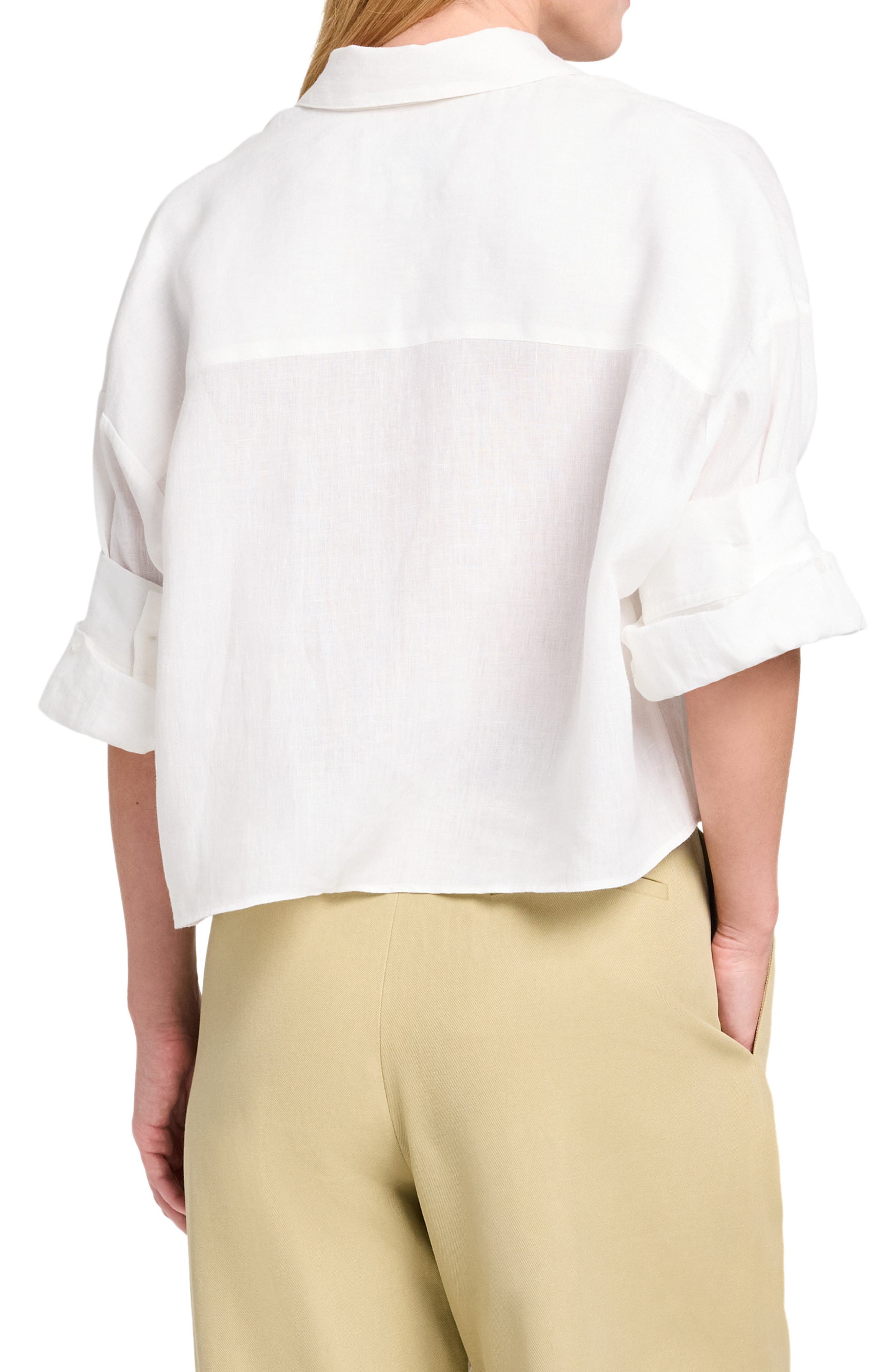 Next Ex Crop Linen Button-Up Shirt - image 2
