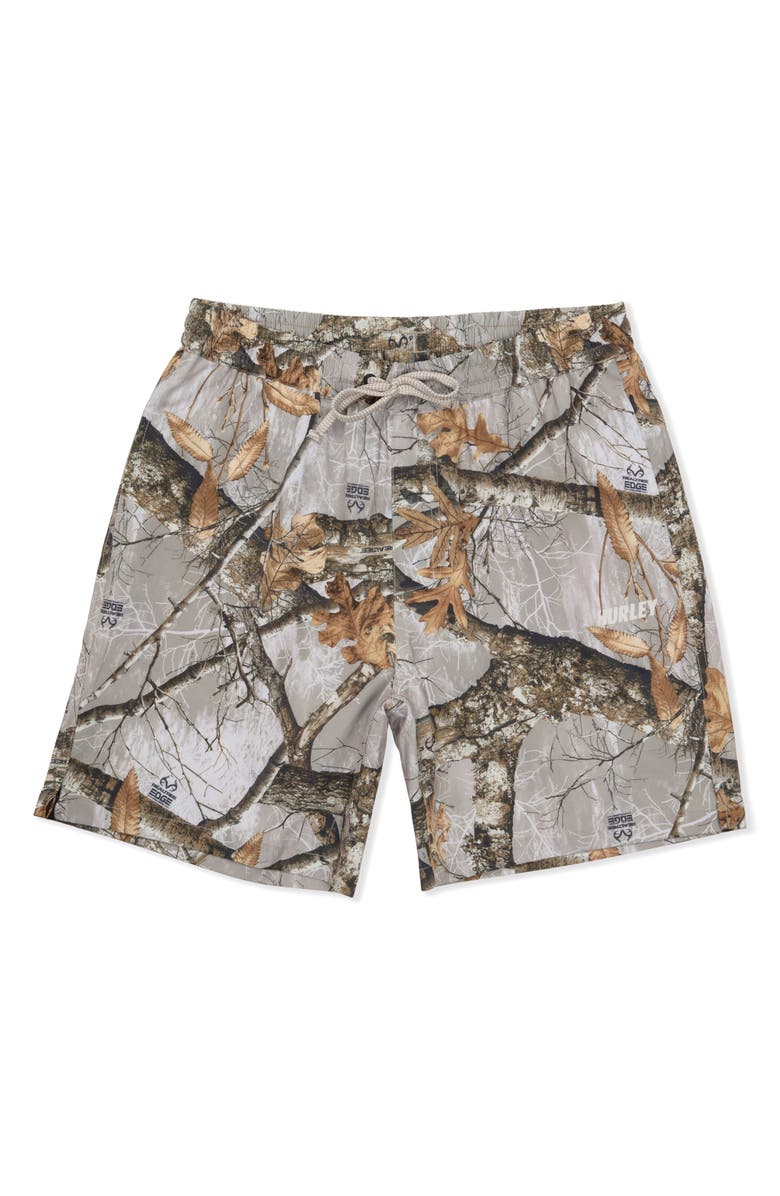 Hurley Trek Stretch Drawstring Shorts, Alternate, color, Khaki
