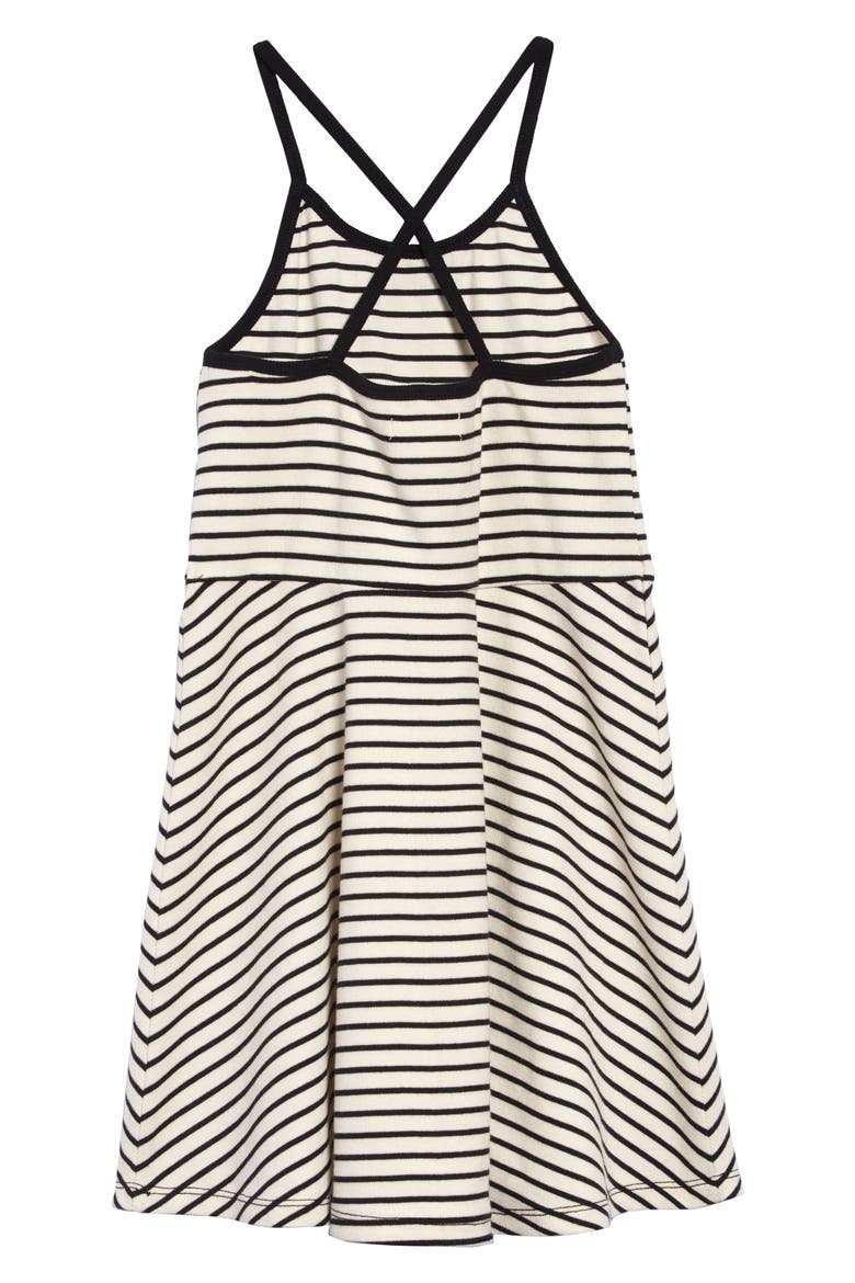 Stripe Skater Dress, Alternate, color, IVORY EGRET-BLACK MINI STRIPE