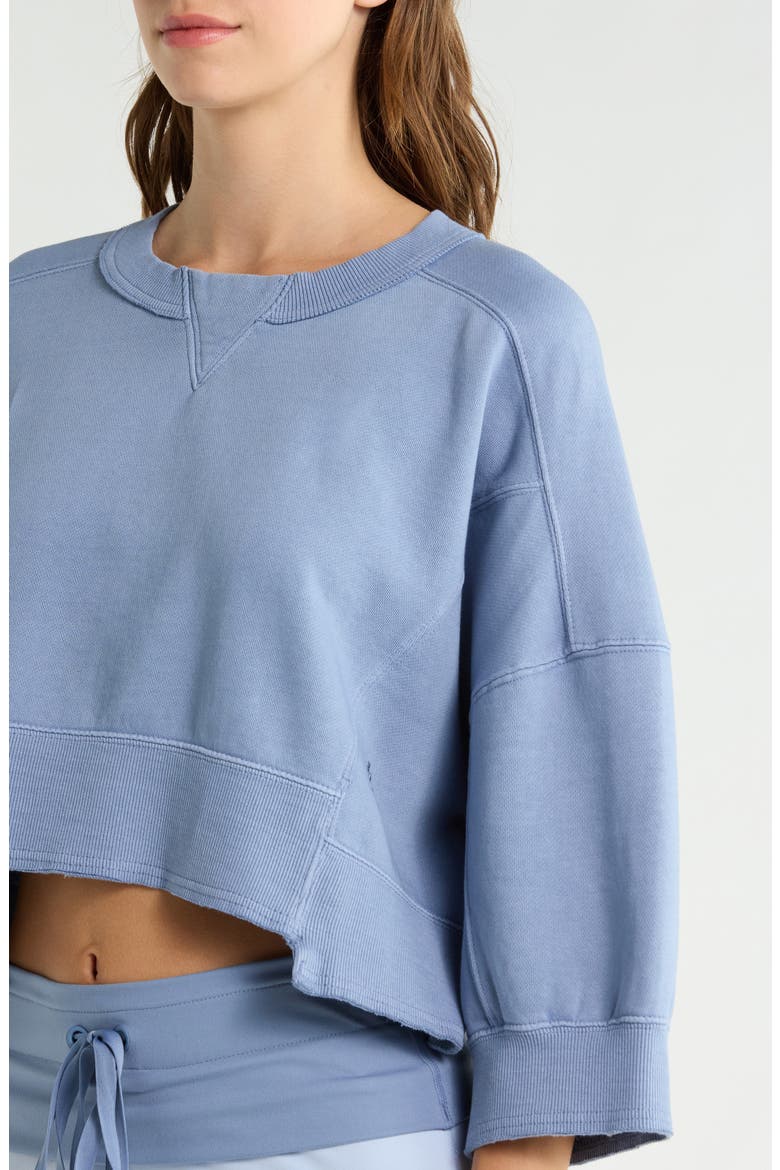 Intercept Pull Crop Raglan Sweatshirt, Alternate, color, BLUE ASH
