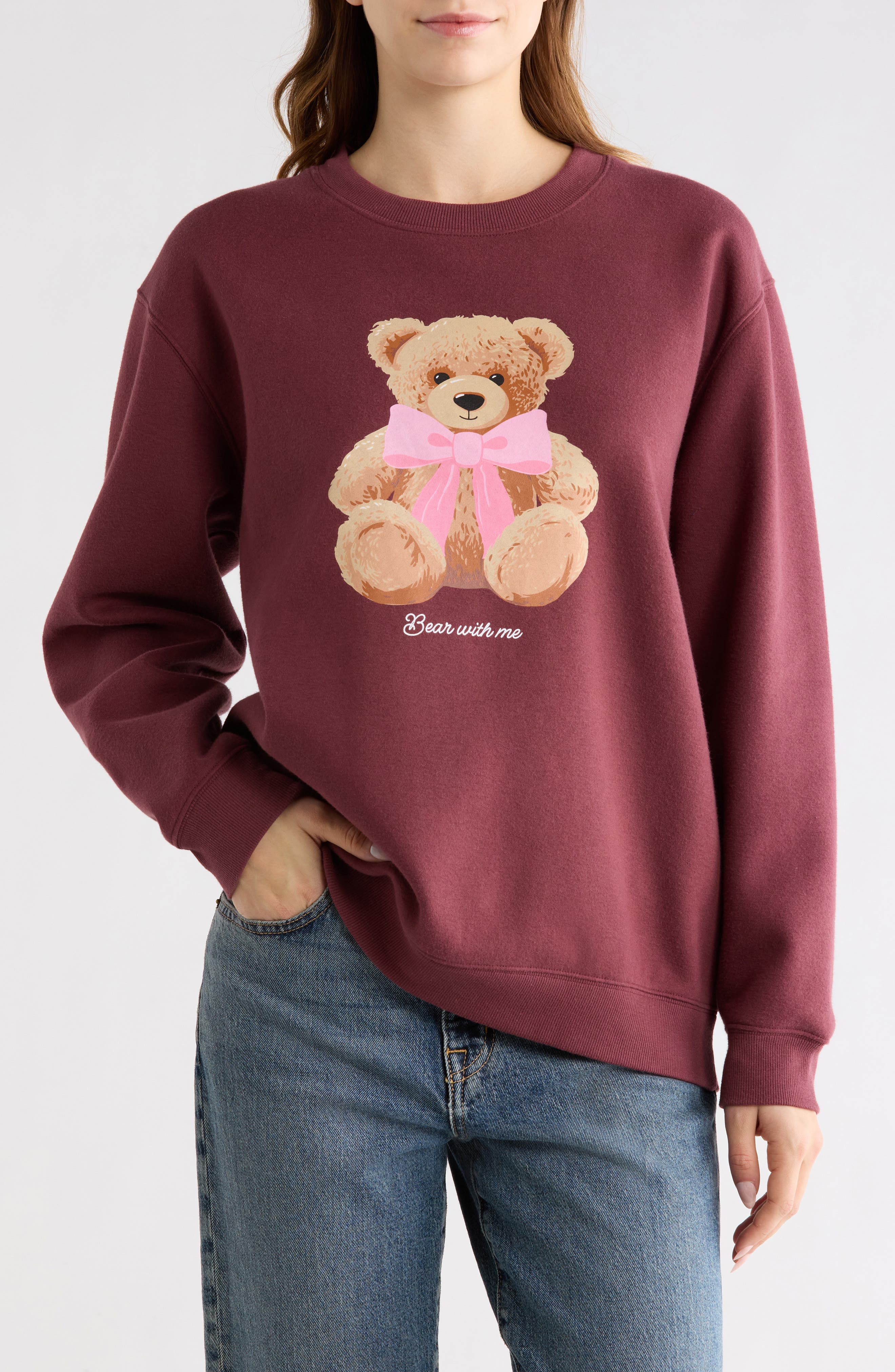 Vinyl Icons Teddy Bear Fleece Crewneck Sweatshirt
