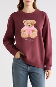 Vinyl Icons Teddy Bear Fleece Crewneck Sweatshirt