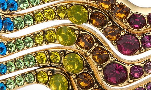 Kurt Geiger London Rainbow Crystal Wave Cuff In Multi