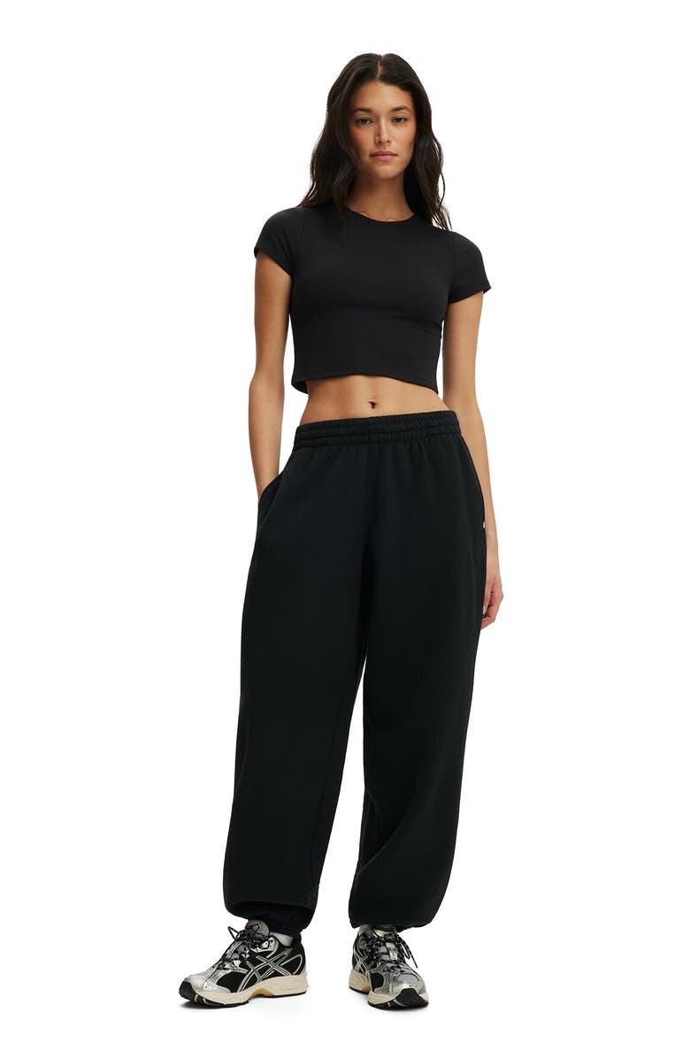 COTTON ON BODY Women's Active Plush Boyfriend Jogger, Alternate, color, Black