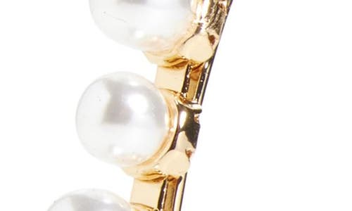 Ettika Elegant Faux Pearl Headband In Gold