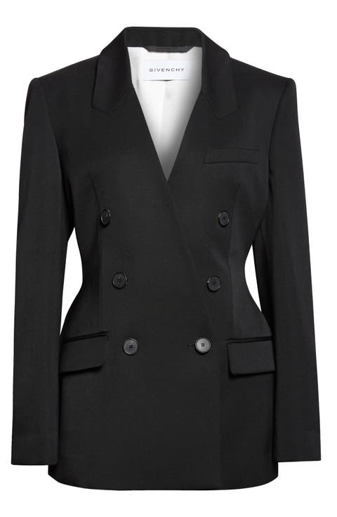 Double Breasted Integrated Collar Wool Jacket