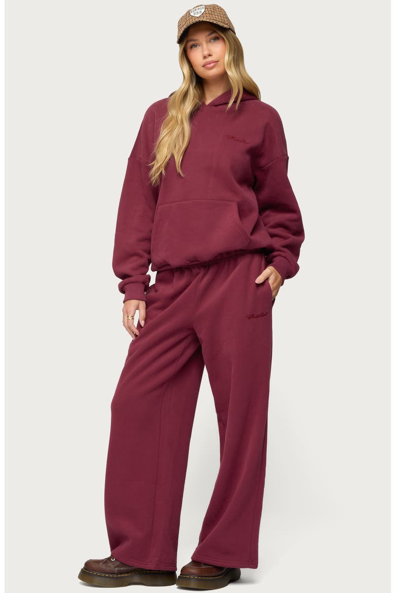 Basic Girl Oversize Hoodie, Alternate, color, BURGUNDY