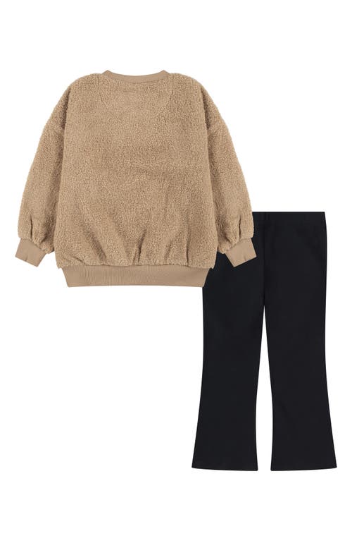 Nike Kids' Swoosh Spirit Crewneck Sweatshirt & Leggings Set In Black