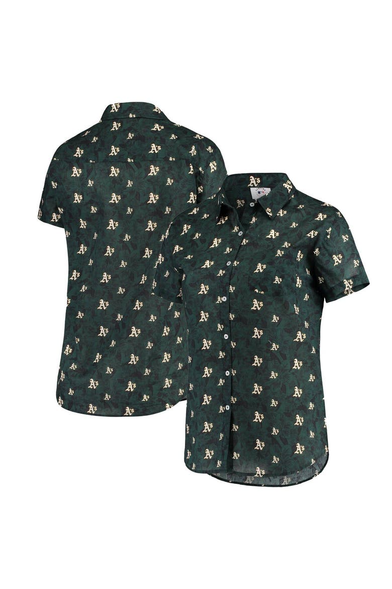 Women's FOCO Green Oakland Athletics Floral Button Up Shirt, Main, color, Green