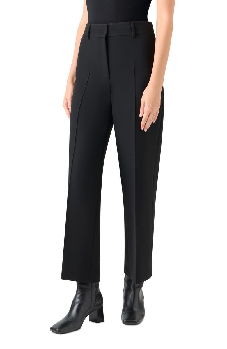 Akris punto Stretch Jersey Straight Leg Pants, Alternate, color, Black