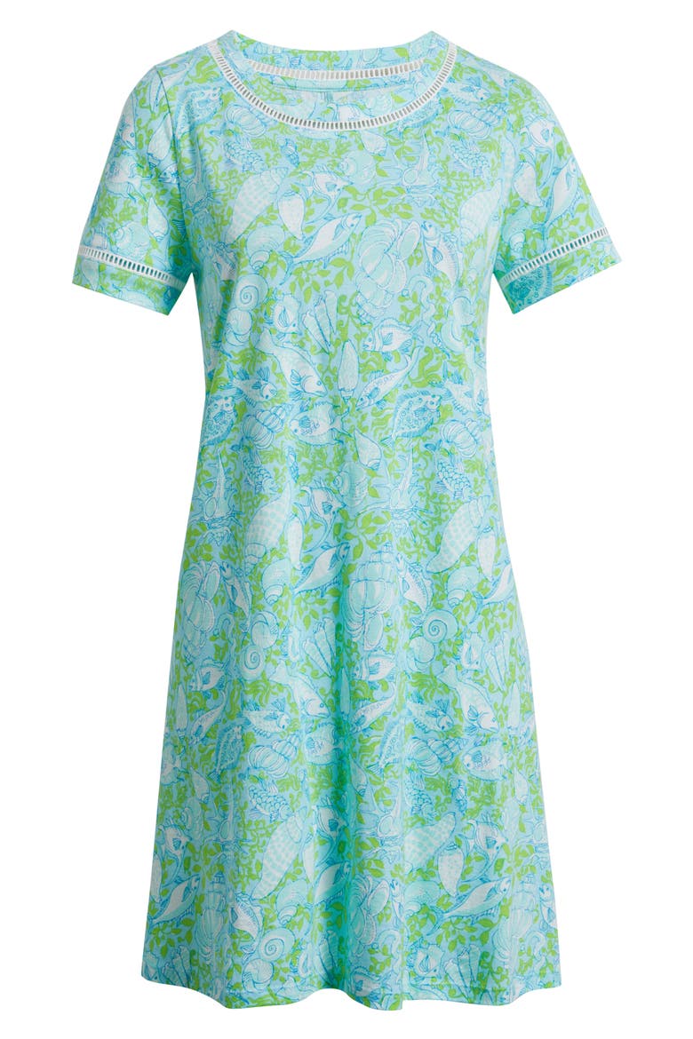 Cody Print Ladder Stitch Dress, Alternate, color, DAY DREAM BLUE