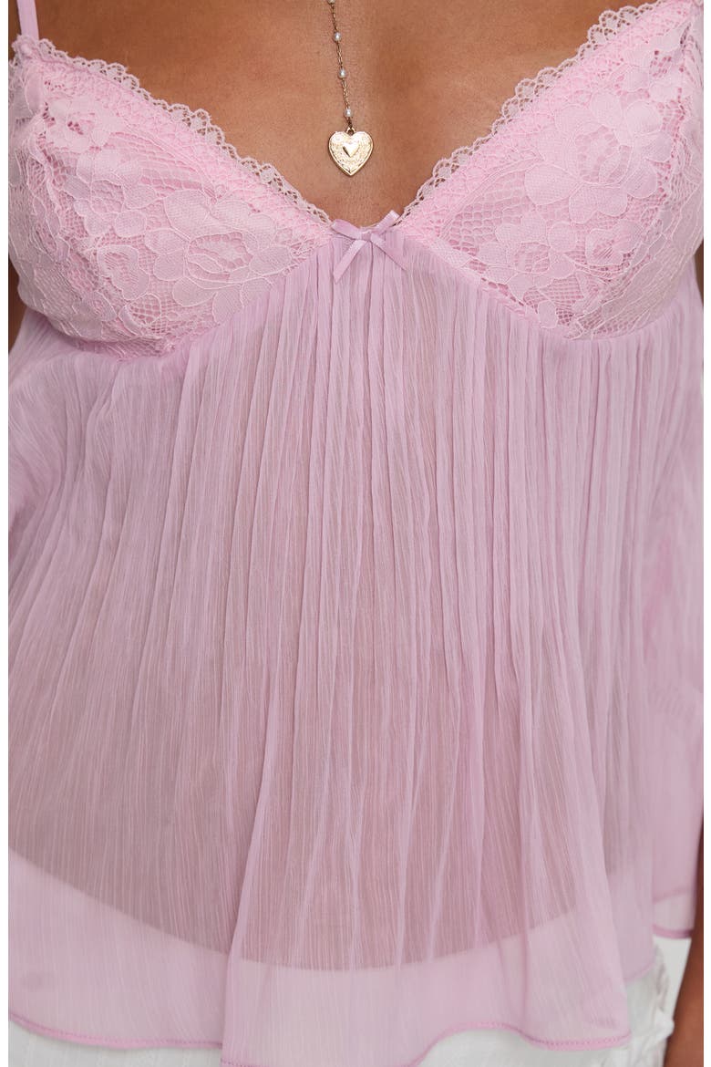 Zami Lace Pleated Camisole, Alternate, color, PINK