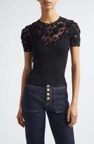 Ulla Johnson Clelia Rib Knit Crochet Top