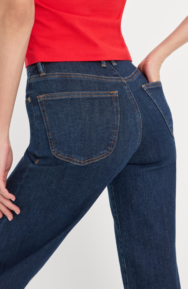 Good American Soft-Tech Good Waist High Waist Crop Palazzo Jeans, Alternate, color, Indigo1169