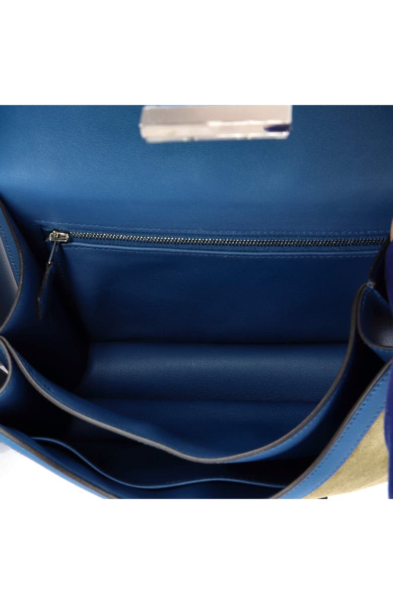 Pre-Owned Hermes Constance Bag Doblis Suede with Swift 23, Alternate, color, Bleu De Galice