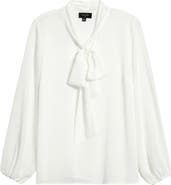 Tahari ASL Tie Neck Top