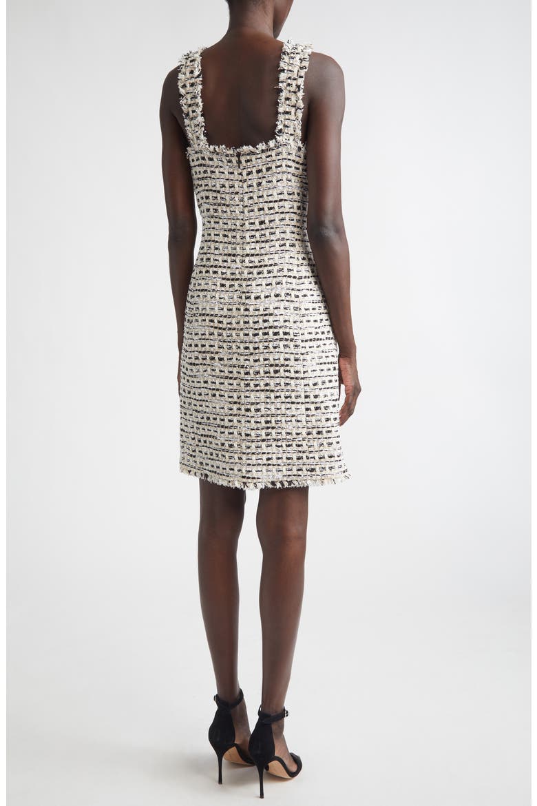 Nicolette Tweed Dress, Alternate, color, LINEN/ BLACK MULTI