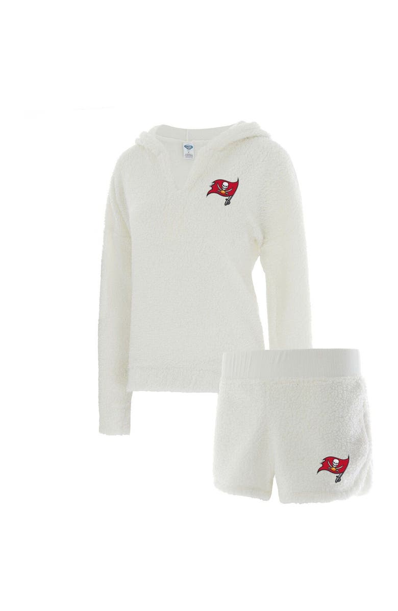 CONCEPTS SPORT Women's Concepts Sport Cream Tampa Bay Buccaneers Fluffy Hoodie Top & Shorts Set, Main, color, Cream