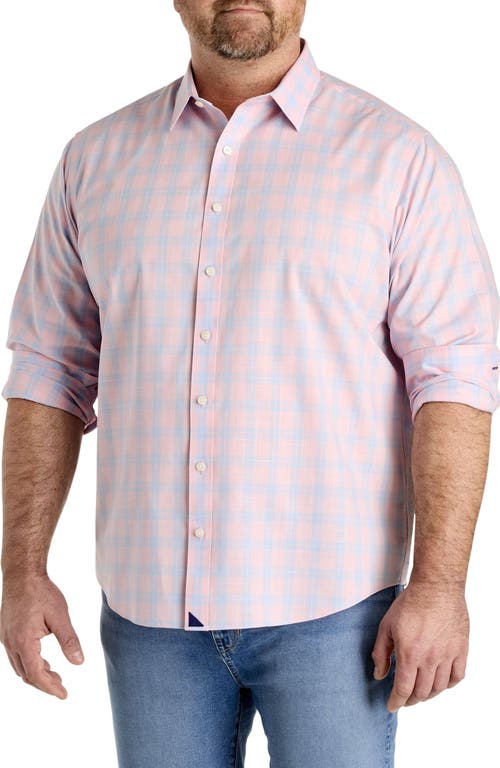 Untuckit Fit by Dxl Big & Tall Clark Wrinkle-Free Plaid Sport Shirt in Pink  product