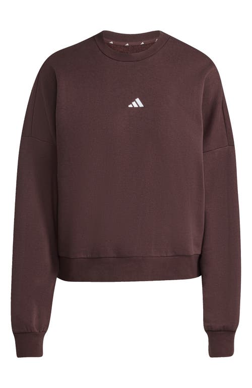 Adidas Originals Adidas Essentials Small Logo Feel Sweatshirt In Brown