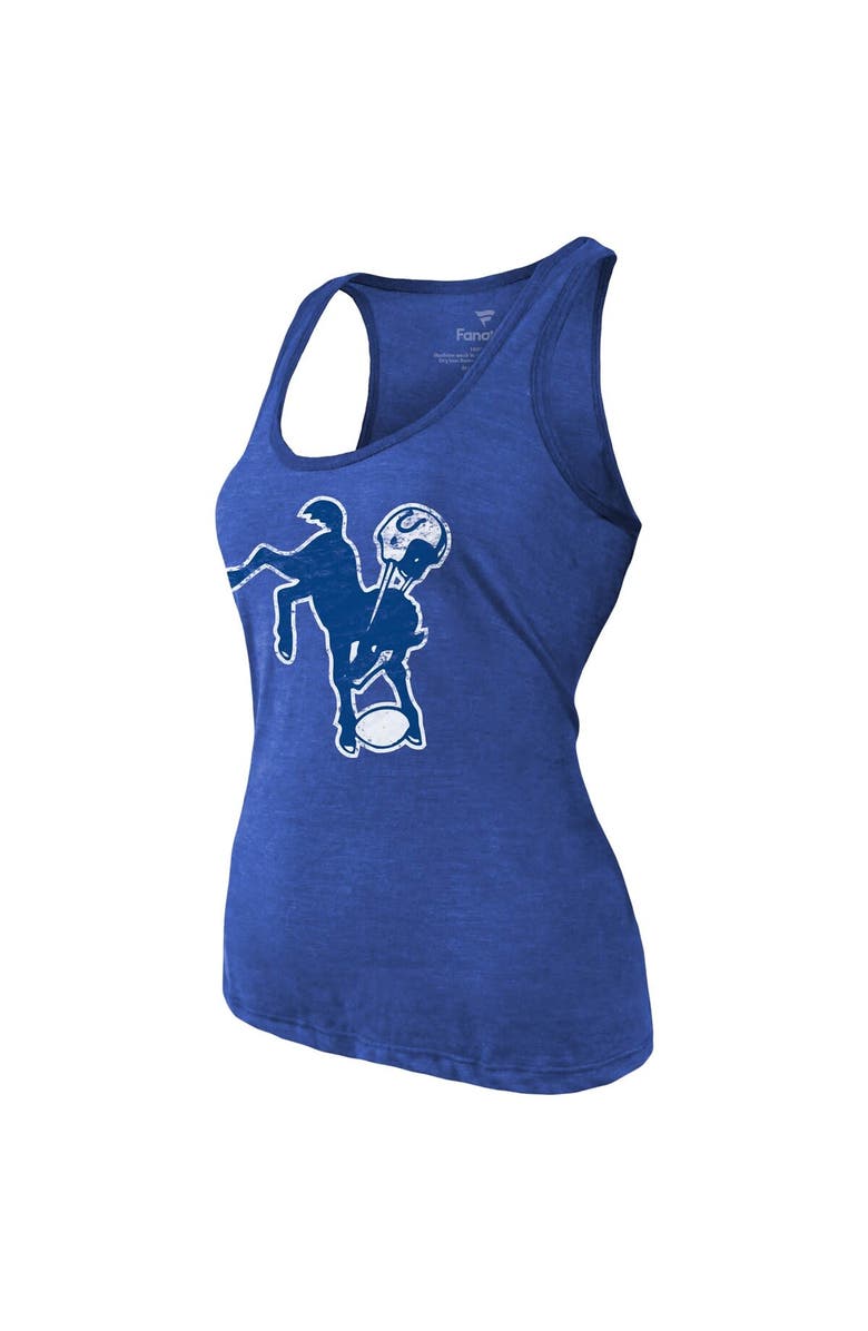 Majestic Threads Women's Majestic Threads Quenton Nelson Heathered Royal Indianapolis Colts Name & Number Tri-Blend Tank Top, Alternate, color, 